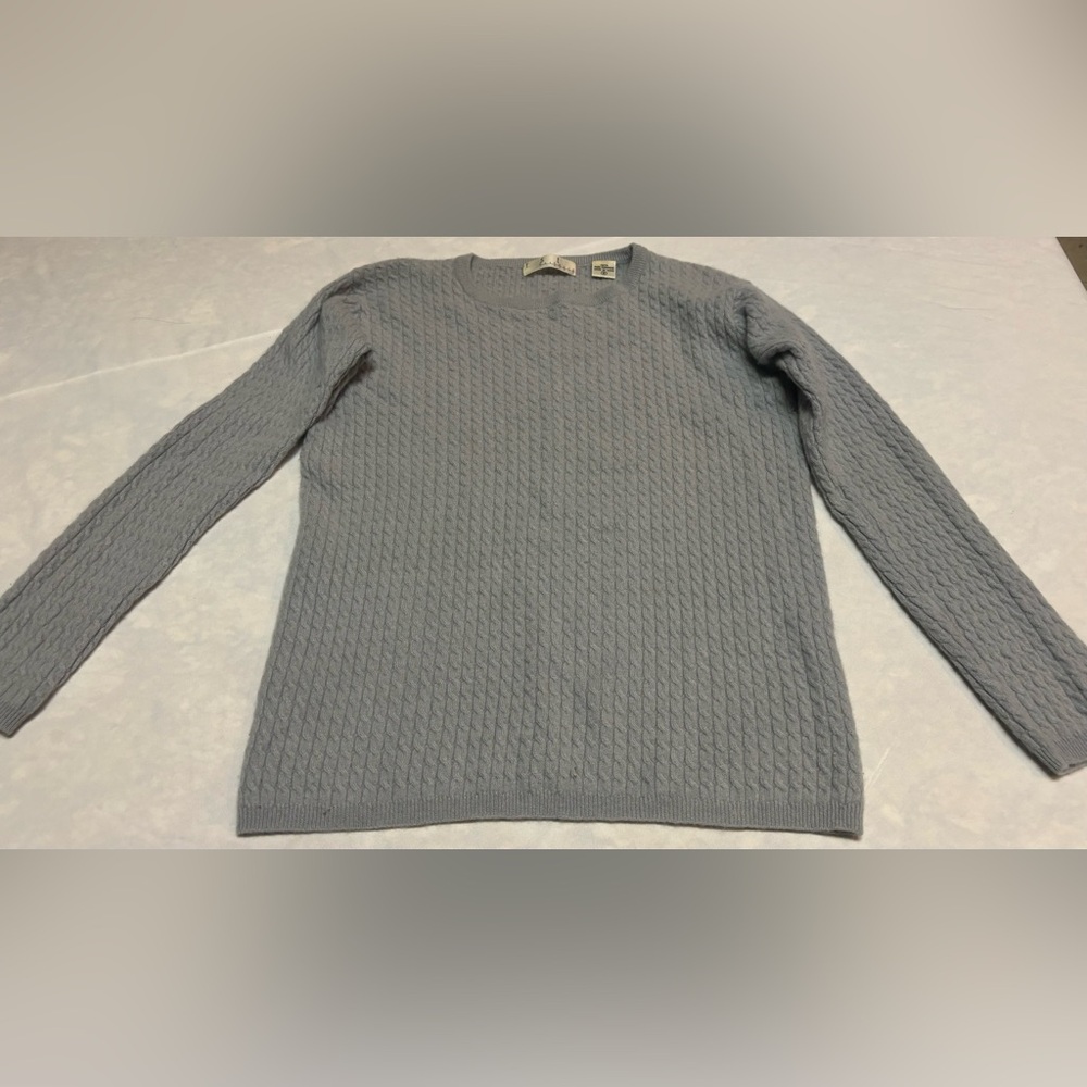 TSE Cashmere Sport 100% Pure Cashmere Cable Knit Crew Neck Sweater Womens Small